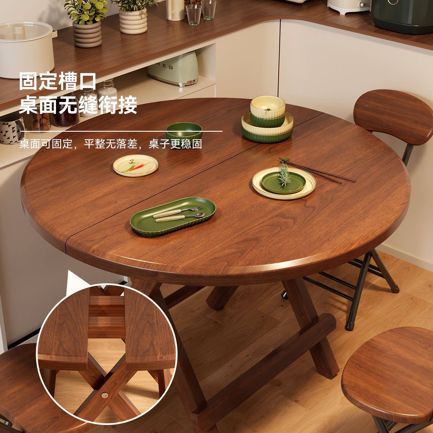 ZZV折桌子餐桌用圆桌摊小户型家吃饭小桌子多功能简易摆折叠桌便