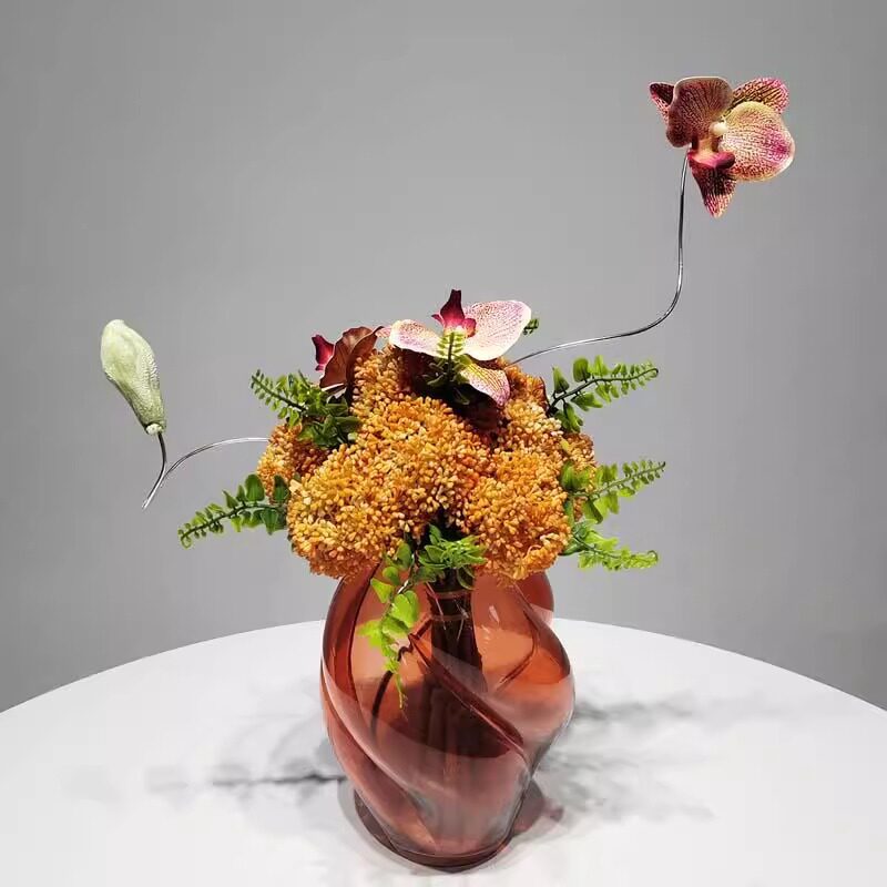 现代粉色彩色花瓶插花器摆件