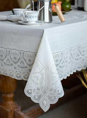 K桌E布日系pvc桌布防水防油免洗PXK桌垫蕾丝长餐方形塑料茶几桌C