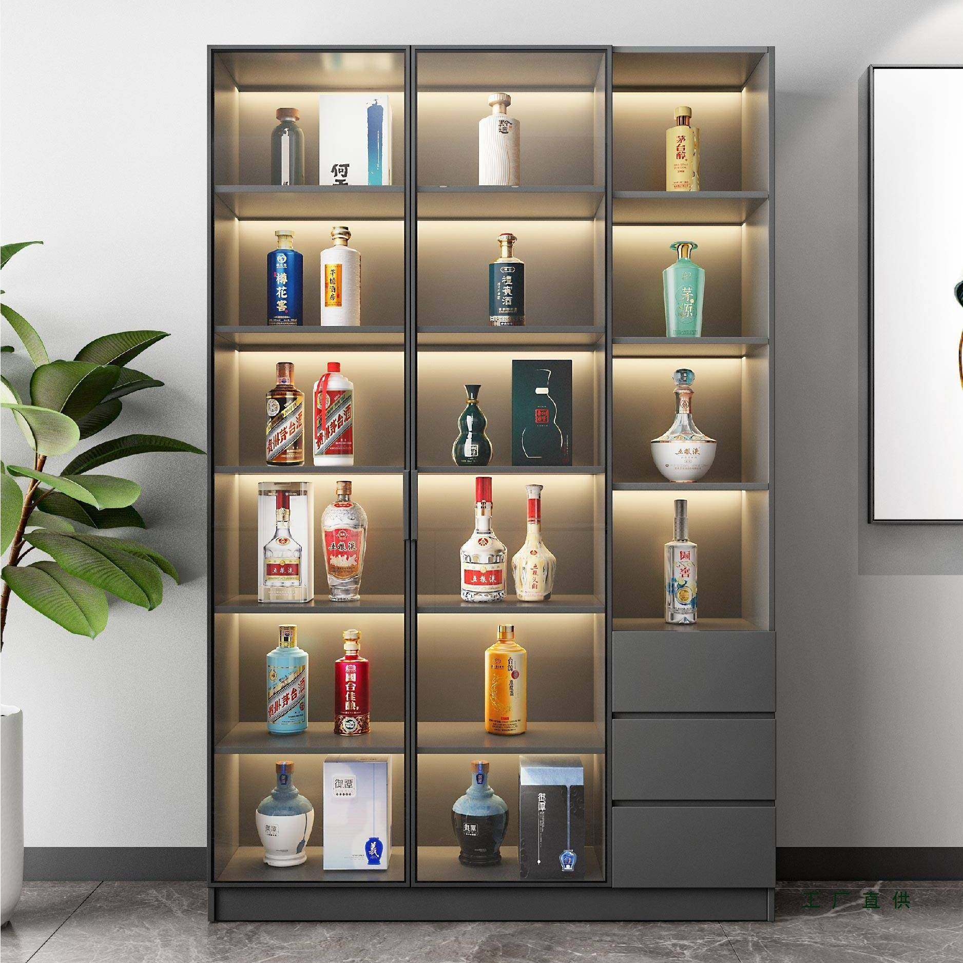 客家厅985玻璃多木功能酒柜靠墙一体展示柜用轻奢档高置物架质透,住宅家具,餐边柜,淘宝优惠券,粉丝福利购,淘宝优惠卷