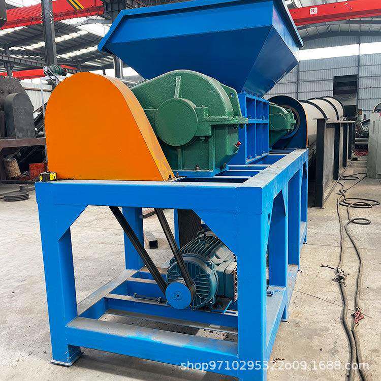 筑工业建圾垃双轴撕L碎机废轮胎木材破碎机铜铁铝金属固废粉碎机