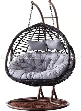 阳台简铁艺编篮户外秋千单人悬吊挂藤吊约椅花JBH园摇椅成人家具