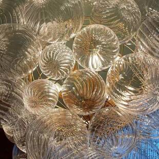 美式漩涡玻璃泡泡球吊灯覆古别墅客厅挑空饭厅衣帽间主卧室法式灯