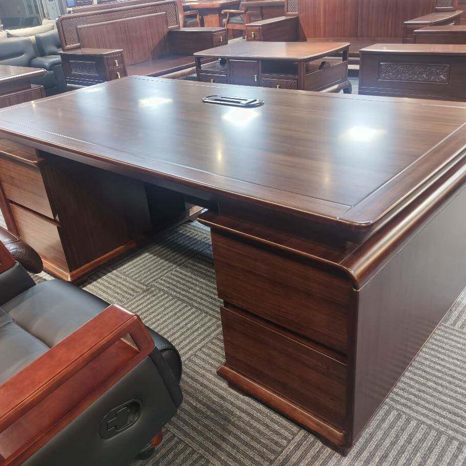 吉GL-AB大林新中桌式全实木书办公金桌班台老板桌乌木书法书画桌