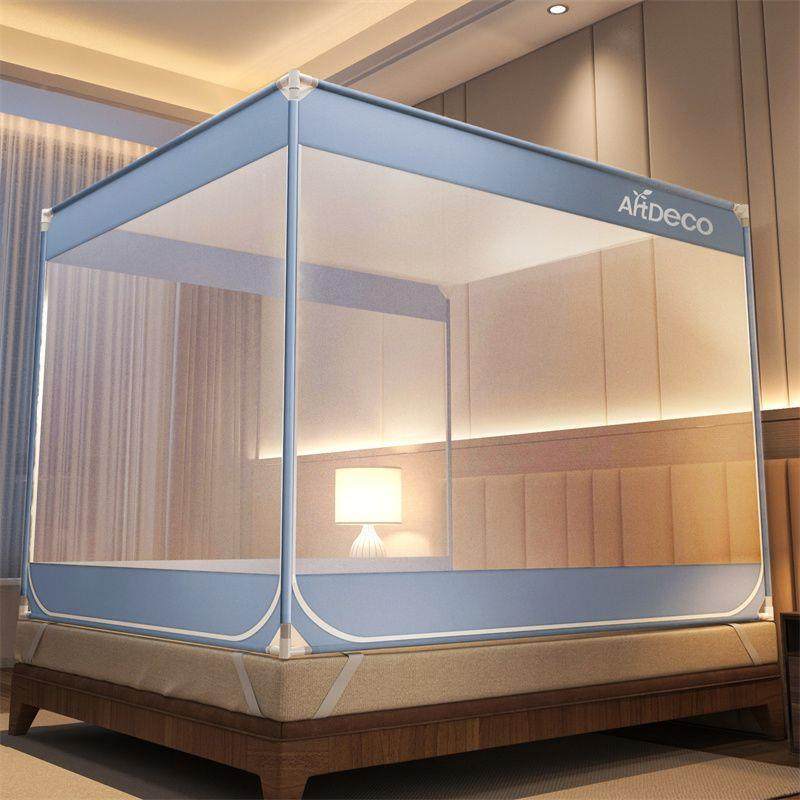 加高家用落摔蚊帐款防防掉三开门儿童新蒙古包免安装加支PFM架卧