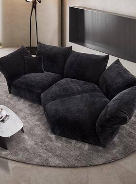 瓣沙发意式极简LGB创布艺弧形沙发大小户型形新款异花意沙发