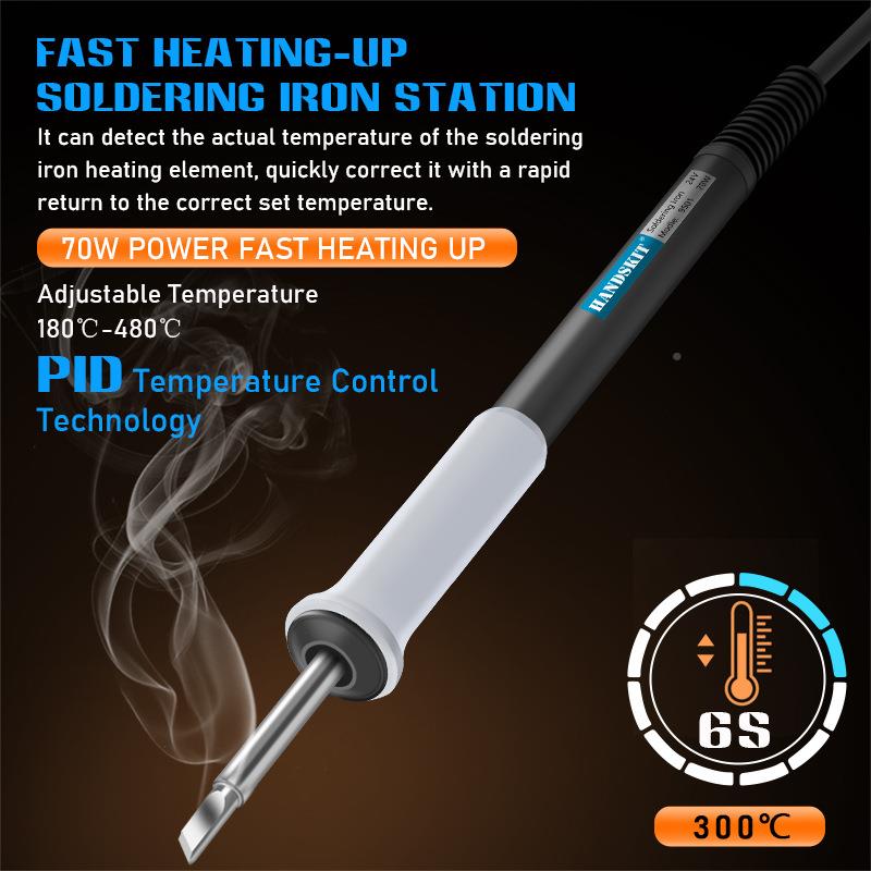 智能自动休1眠关机st2芯片mUCNt2双用电烙铁焊温台72快速升6秒