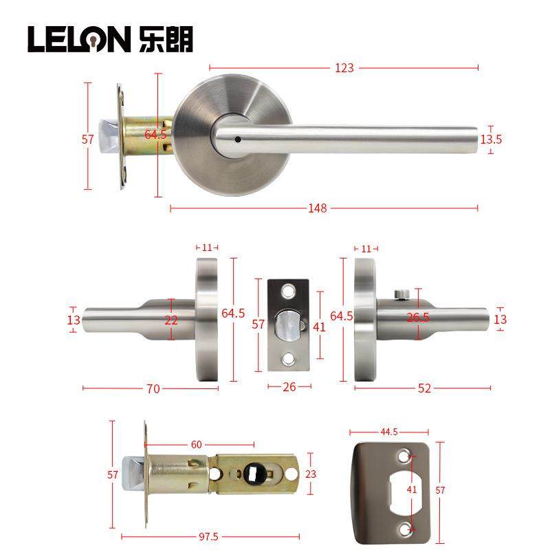 柱式不锈钢球执IZJ手锁木门塑钢门通内用带形逃生三功能室单舌门
