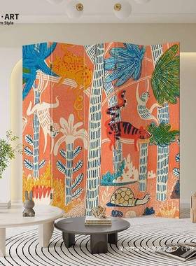 现代美风式屏断墙客厅卧室遮挡隔床家NSS用折叠移动现款代简约新