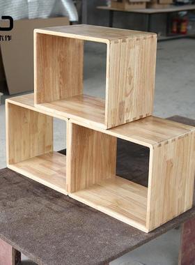 黑胡无品牌/桃色实木无漆格款格地柜自由组合落矮书架简约创格意