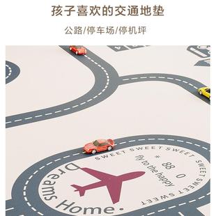 卡通飞机场行轨滑道儿童房皮革-L08皮革爬行毯油防水防儿童地毯