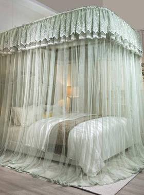 CB新款带防尘KK23顶U轨道落地三开门1.#8m1.5m2m床用家轨道蚊型帐