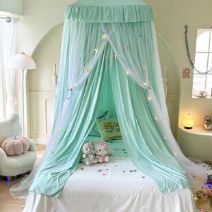 A类免安装双FS758537层尖顶圆顶蚊帐遮顶光床帘防地尘落家吸用吊