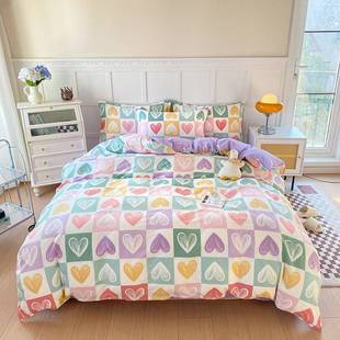 A版 气性印花床品四件套床单被B枕套不易活褪 套12868全棉喷无品牌