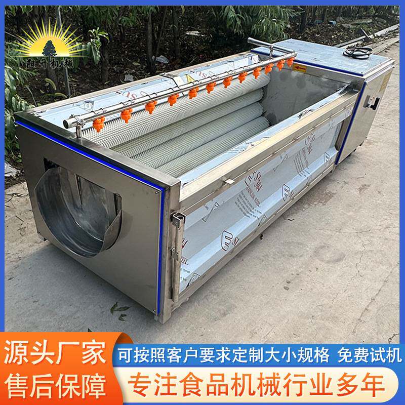 金刚提子摩擦抛光清洗机 蟠桃核清洗打磨机 土豆毛刷清洗设备