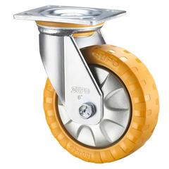 SSIS型UPO荣5寸向防滑承重万向橙色工业PU聚氨酯脚轮Z07S01-12-5-