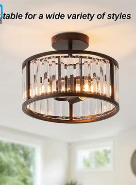 天花板水晶卧吸顶灯道2头黑圆形厨房走廊室MD228023餐厅色过玄关