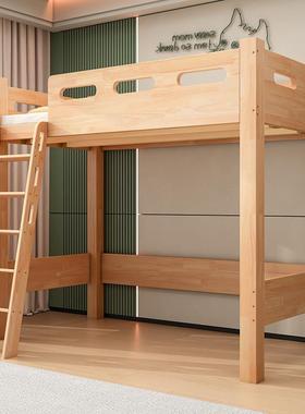 Fls上VSC下桌实木橡胶户型儿童高低床木带衣柜高架组合小上下床床