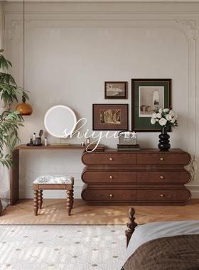 时贝蒂法式梳妆台斗一体38861复古化妆桌伸缩柜实木中古余风美式