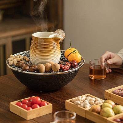 围炉套煮茶烤火炉装室内茶具网红煮茶器煮茶炉电HFAL2312陶炉器用