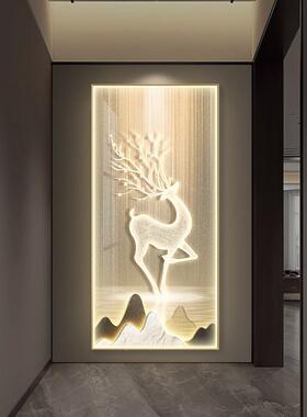 入KF1826KF户玄装饰E轻奢现代简约关麋鹿寓意好L挂画D正对门走廊