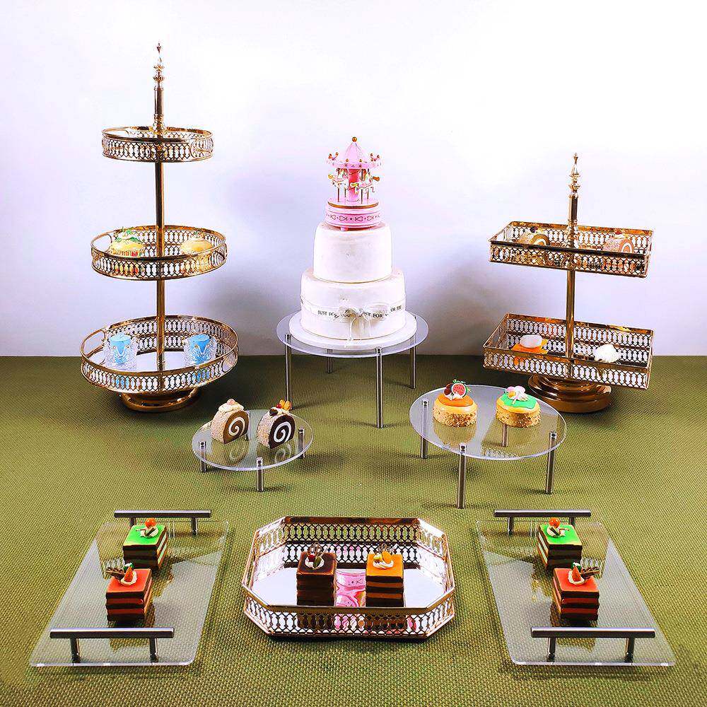 婚庆欧式亚克力蛋盘派对品展示台盘架子装Q/9饰蛋甜糕糕点心架