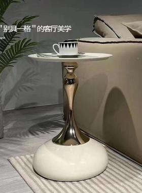 客厅沙发边柜侧柜茶几阳台TIV置物约架简创意桌子奢小边圆几床头
