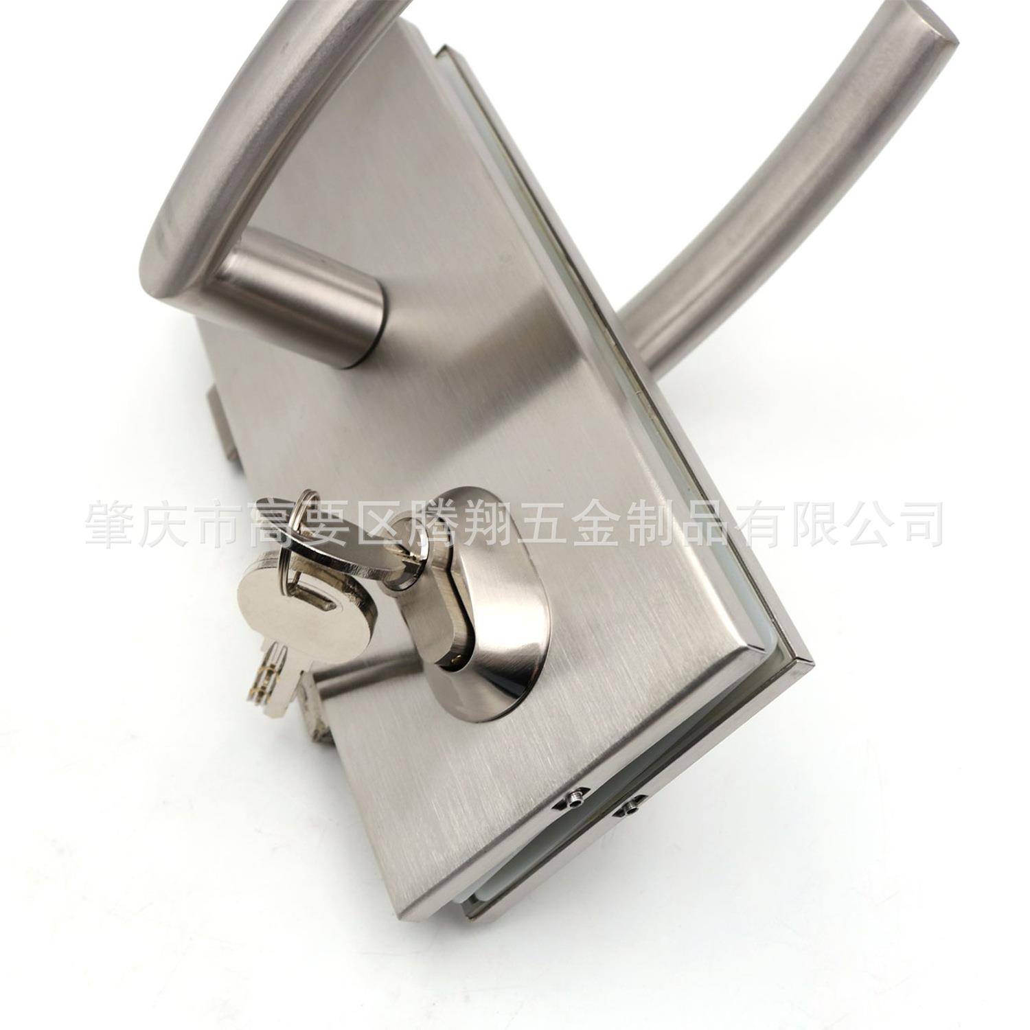 酒店钢化玻璃门锁单不锈钢04双开MJH开执手公璃锁办室推拉玻门锁