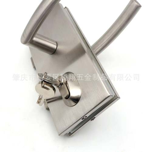 酒店钢化玻璃门锁单不锈钢04双开MJH开执手公璃锁办室推拉玻门锁