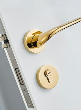 新款DVL金色房门锁内门卧室静音把手室磁吸家实木执手用锁具通用