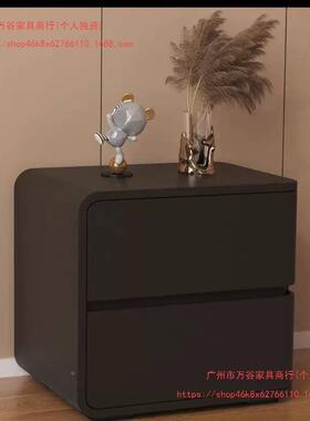 奶油风木床头柜现代简简约型实床边储物柜感小易柜子免97862安装