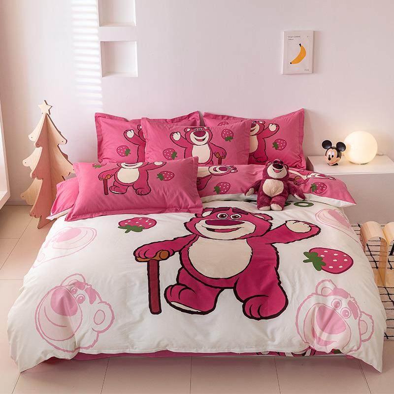 卡QUF通磨毛四套全棉床纯棉男孩儿童被套学生三件件套床单床笠上
