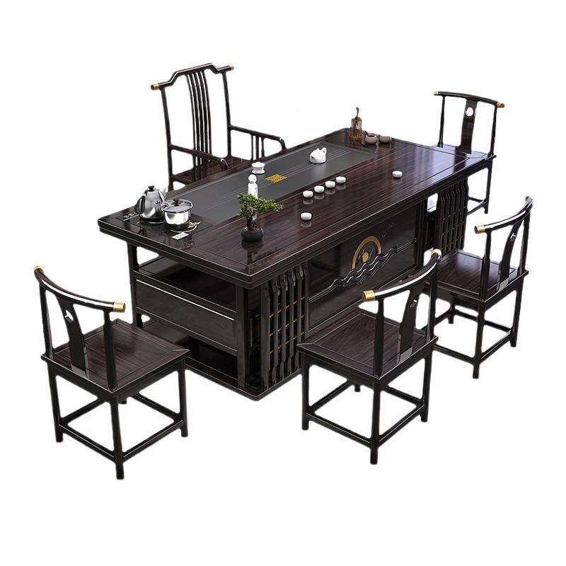 ULN实黑木檀茶桌中式桌椅合茶台家客厅办公室用茶几泡茶一体一整