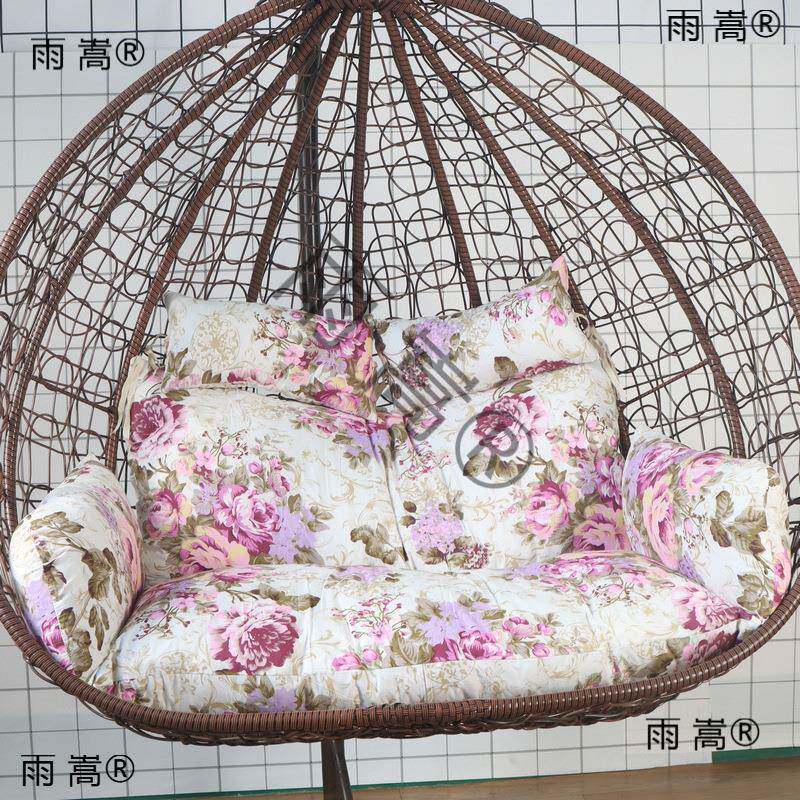 沙发式新款靠垫吊蓝鸟巢坐垫双人摇篮藤椅吊床千秋吊椅加厚坐垫