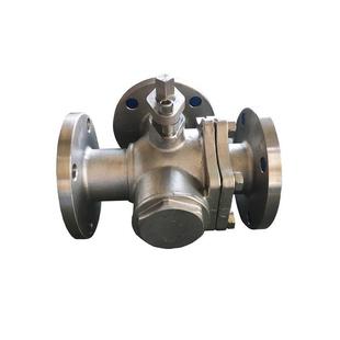 304不锈钢三通球阀 16P手动不锈钢法兰球阀DN100 T型三通球阀Q45F