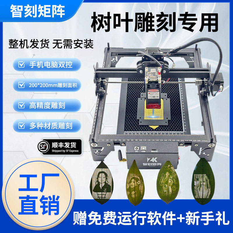 叶雕机树叶激光雕刻机小型便捷式摆摊雕刻照片不锈钢木板打标机