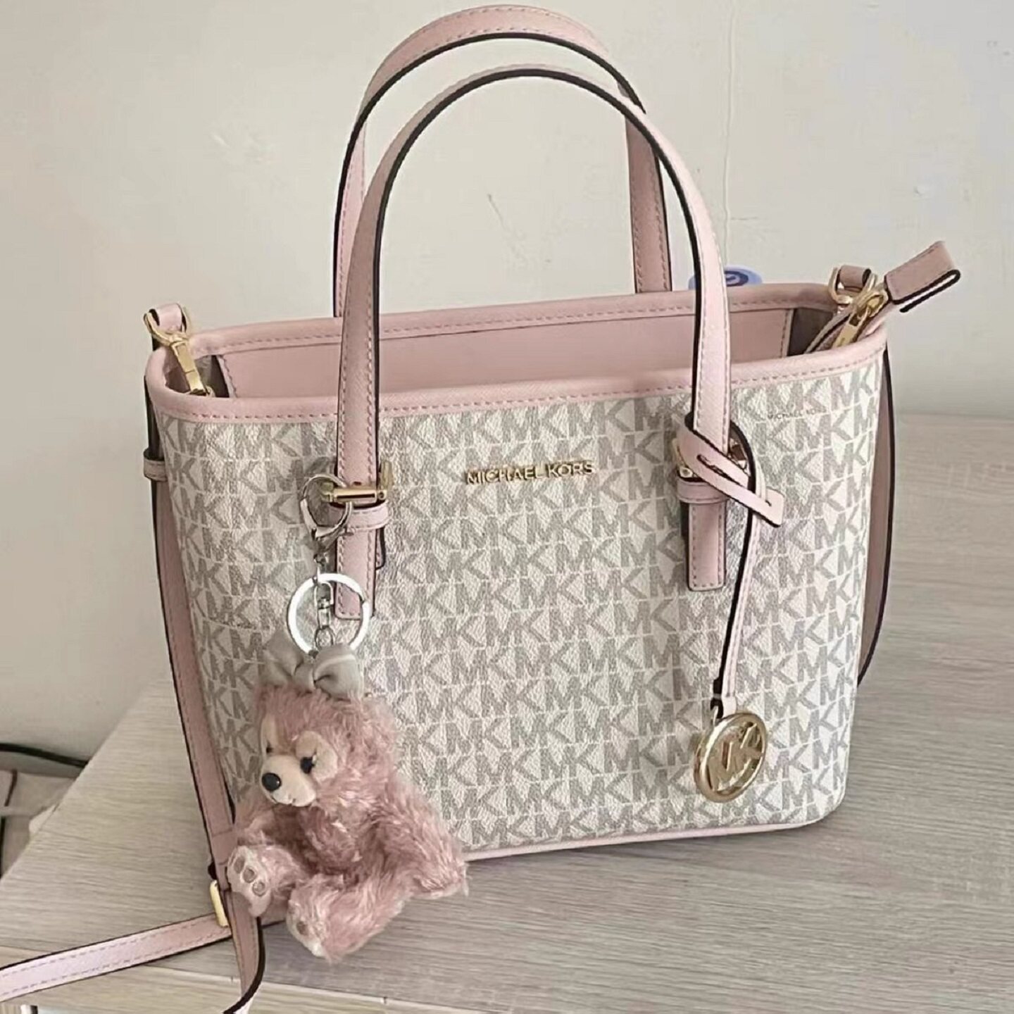 香港直邮正品MK女包经典菜篮子包手提斜挎包真皮老花百搭送女友