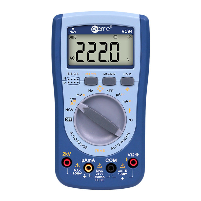 伊万厂家 VC94温度NCV验电真有效值2KV高压全保护光伏万用表