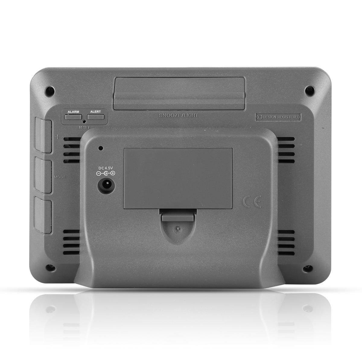 象多功能电子闹气钟彩天气预报气站屏黑色ZNB电波钟RF线象钟