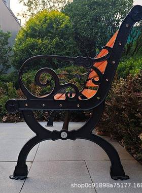 公园长椅户外室金外防腐椅实木长OPM椅合靠背子广场座院椅庭长条