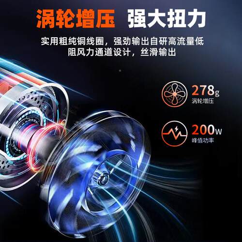 十万三转高速涡轮无刷电机手轮ZHY持暴力涡轮小涵风扇超强道涡风