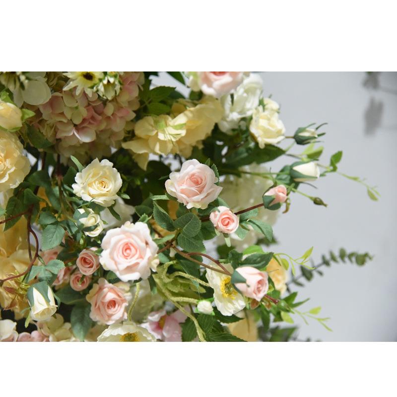 道仿花XAQ玫瑰牡丹花束花排假花花绢婚庆布置装饰壁真挂悬浮具花