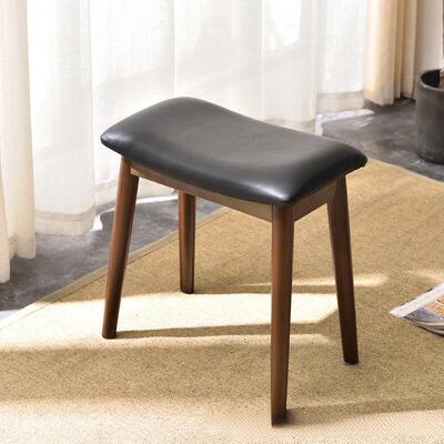 实木梳妆凳现代简约卧马餐鞍凳49830舒适高软包化妆凳家用室书桌椅凳子