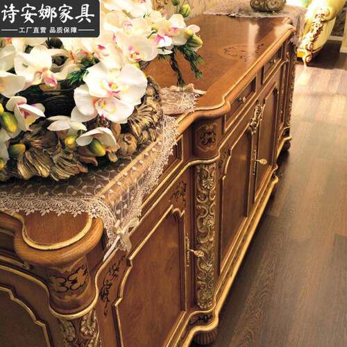 奢欧式实木雕刻餐桌大EAB户型意宫廷用华8人长餐台别墅式家家具