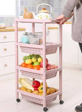 房手推车置物架蔬菜菜厨F7598HST架家调用料篮用品储物收纳架可移