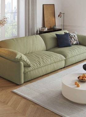 云朵艺沙发小户型XMB客厅简腐约现布奢代轻新款奶油风豆块直排沙