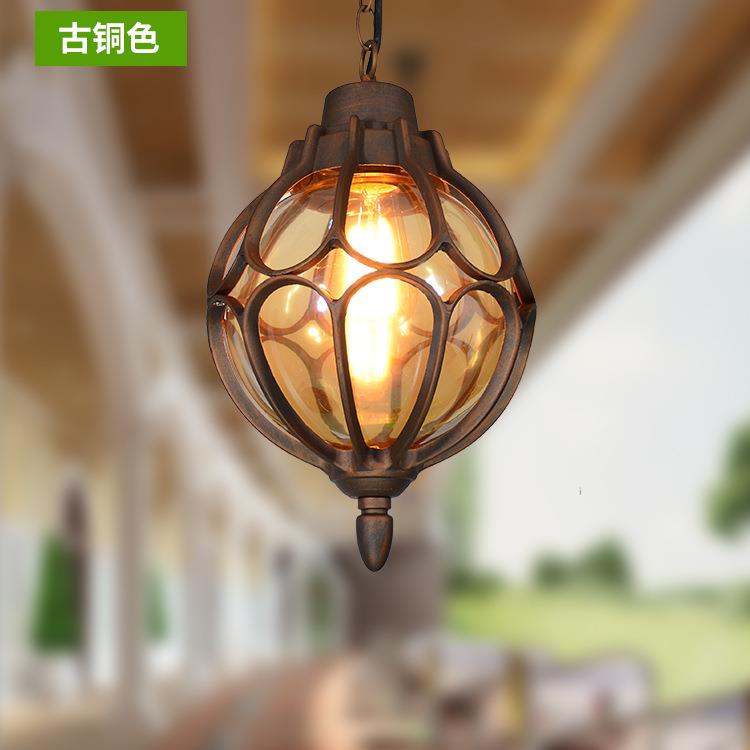 圆球防锈灯吊灯复古室外防雨水别庭院灯葡架萄走RY0009-H廊阳台墅
