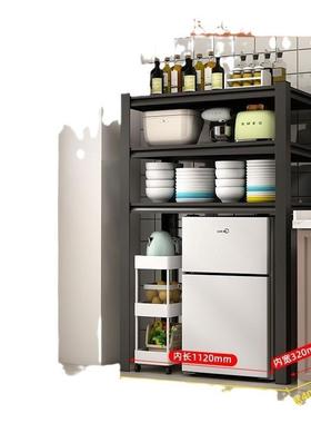 房落地置物柜HCI架小型冰箱上方架子家用厨微波炉消毒洗碗机纳收