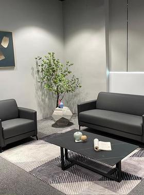 客办发公室大气会休闲沙老板经理接待商68170务发皮质沙三人位套装