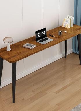 实木书桌长条桌学桌习家用卧室阳桌子工作靠台NUG墙简台易办公电